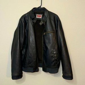 Large Men’s Brown/Black Bomber/Varsity Type Jacket